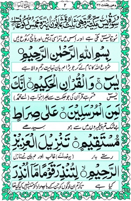 surah yaseen with urdu translation pdf